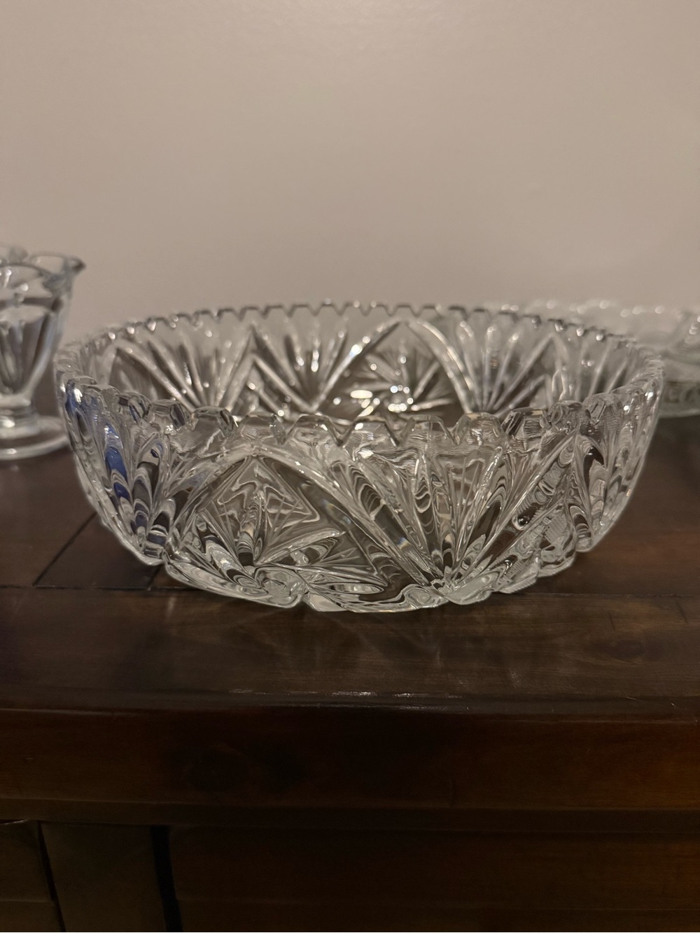Vintage Glass Bowl Heavy
